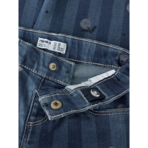 NAME IT Barrel Jeans Bella Medium Blue Denim Flowers